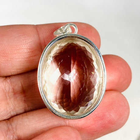 Clear Quartz oval faceted oval pendant KPGJ3917 - Nature's Magick