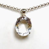 Clear Quartz Oval Faceted Pendant PPGJ1269