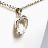 Clear Quartz Oval Faceted Pendant PPGJ1269