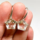 Clear Quartz Pentagon Faceted Star Earrings PEGJ397