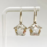 Clear Quartz Pentagon Faceted Star Earrings PEGJ397