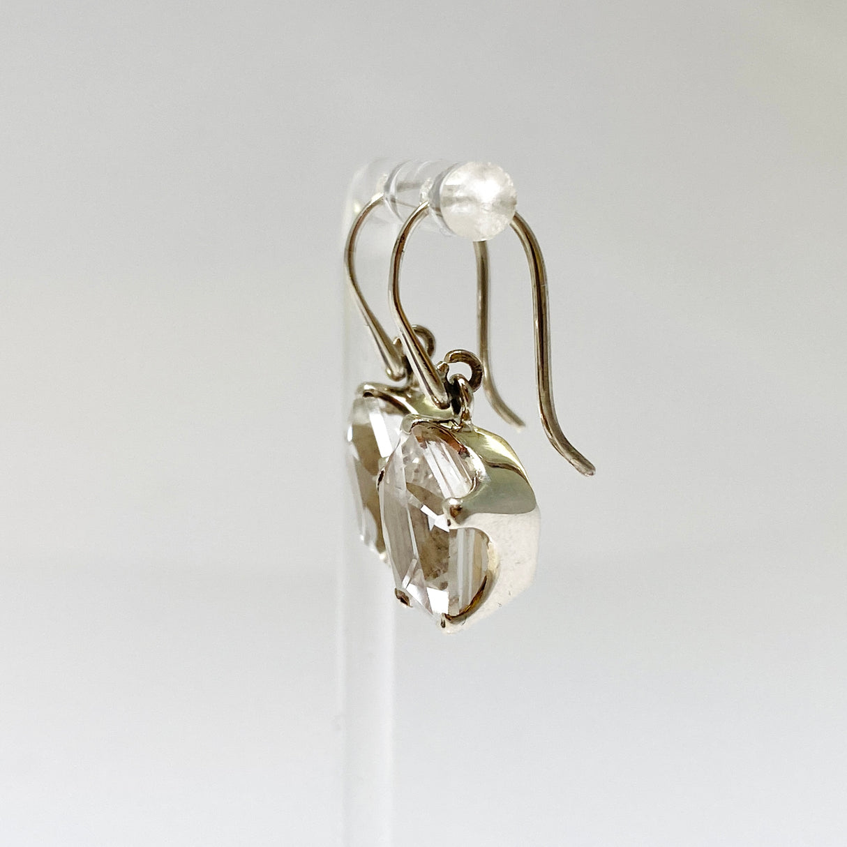 Clear Quartz Pentagon Faceted Star Earrings PEGJ397