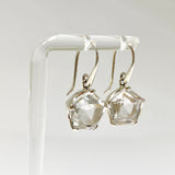 Clear Quartz Pentagon Faceted Star Earrings PEGJ397