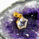 Clear Quartz Pentagon Faceted Star Gold Plated Pendant PPGJ1218