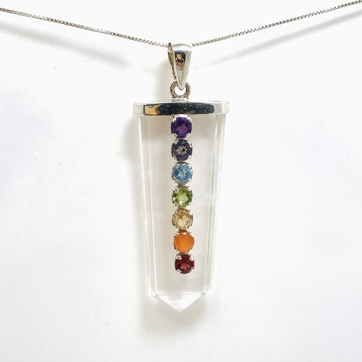 Clear Quartz Point Chakra Pendant PPGJ1084