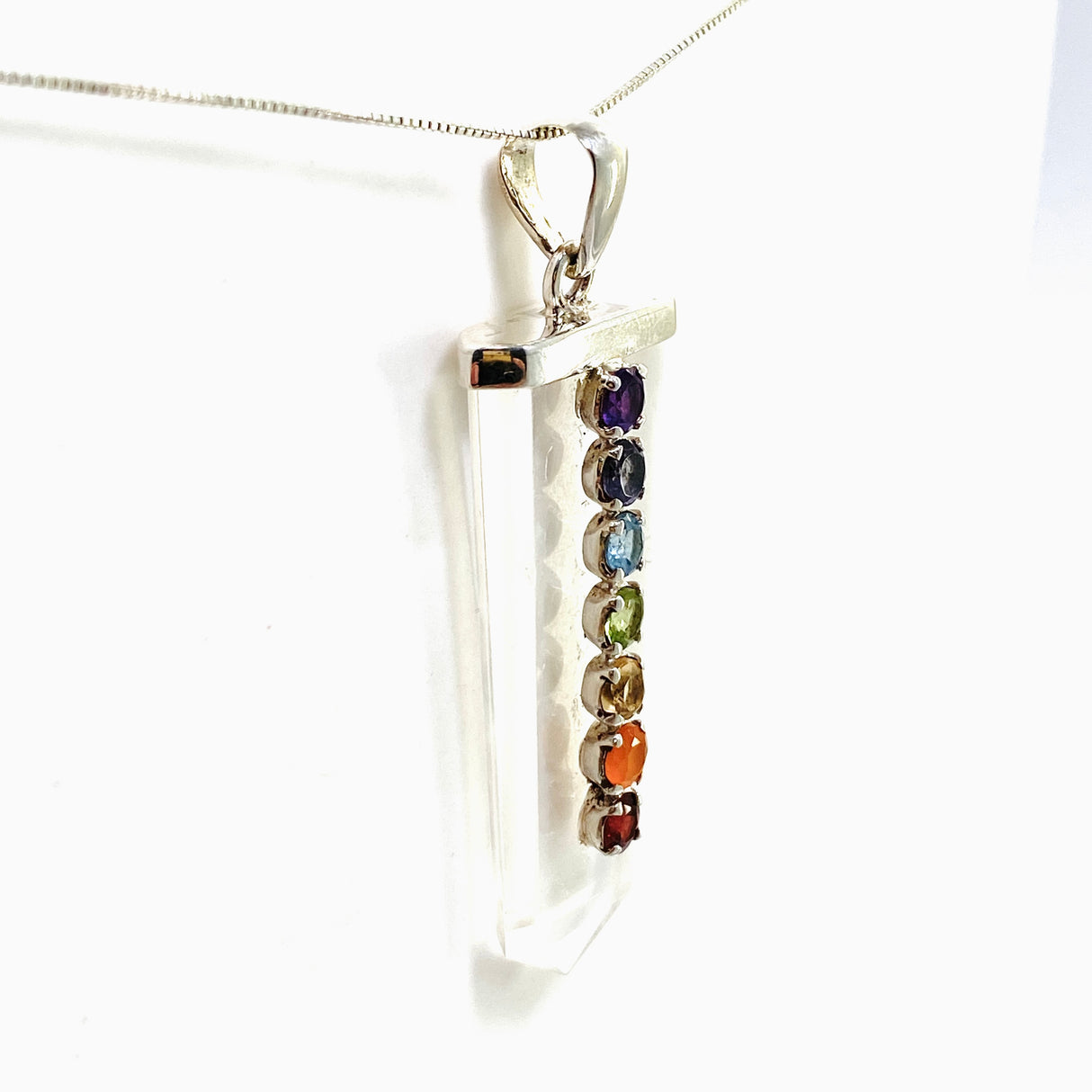 Clear Quartz Point Chakra Pendant PPGJ1084