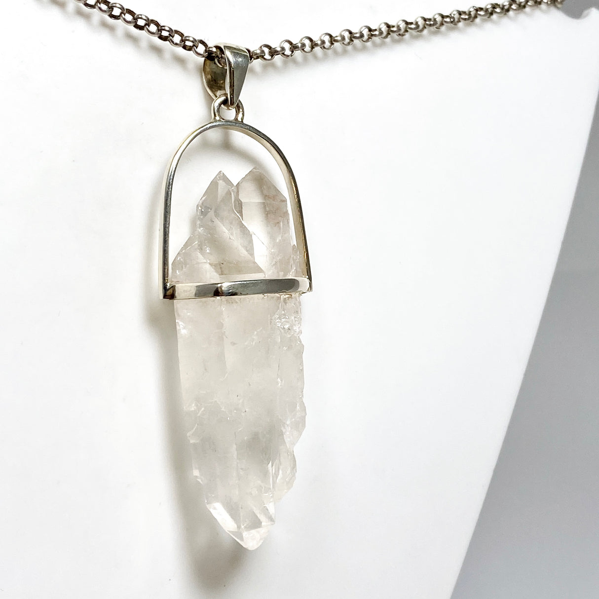 Clear Quartz Raw Crystal Pendant  PPGJ1279