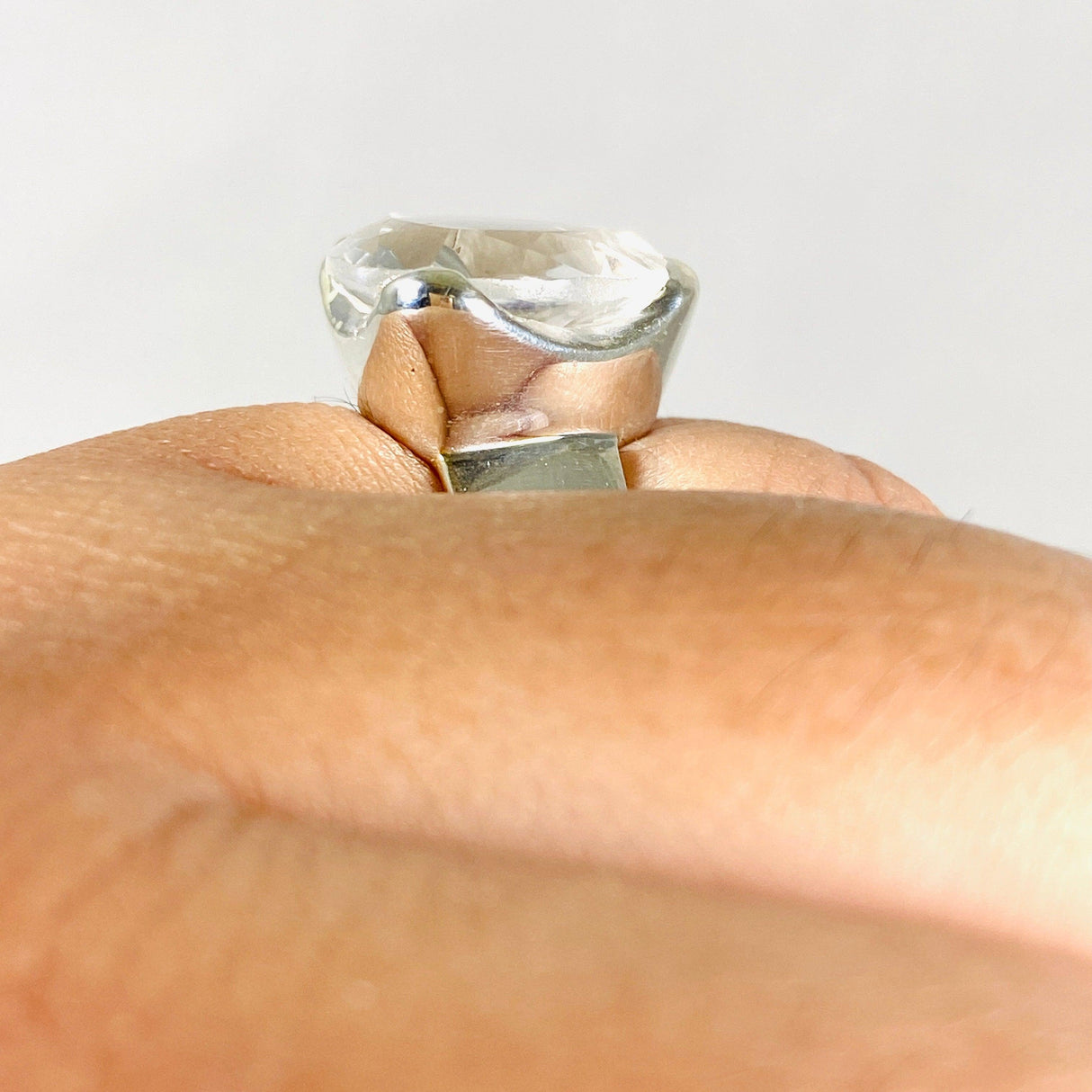 Clear Quartz trillion faceted ring s.11 KRGJ2937 - Nature's Magick