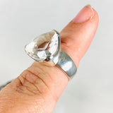 Clear Quartz trillion faceted ring s.7 KRGJ2941 - Nature's Magick