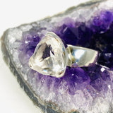 Clear Quartz trillion faceted ring s.9 KRGJ2939 - Nature's Magick