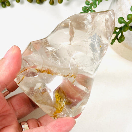 Clear Smokey Hematoid Quartz Flames CR3669 - Nature's Magick