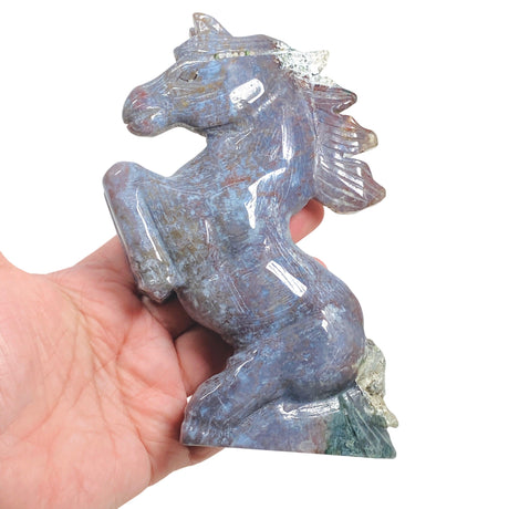 Colourful Moss Agate Horse MAH - Nature's Magick