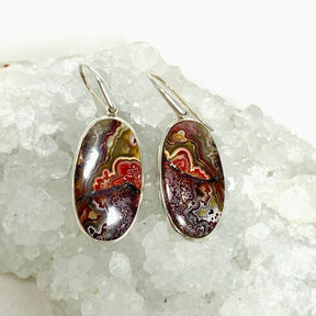 Crazy Lace Agate Oval Earrings PEGJ140 - Nature's Magick