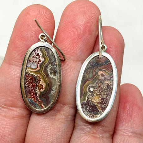 Crazy Lace Agate Oval Earrings PEGJ140 - Nature's Magick