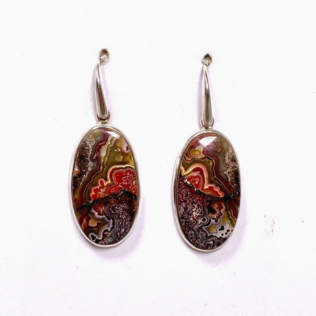 Crazy Lace Agate Oval Earrings PEGJ140 - Nature's Magick