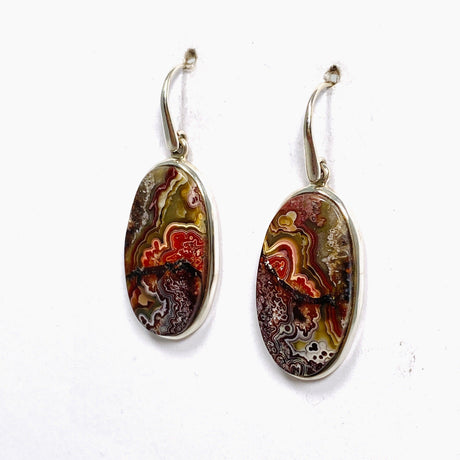 Crazy Lace Agate Oval Earrings PEGJ140 - Nature's Magick