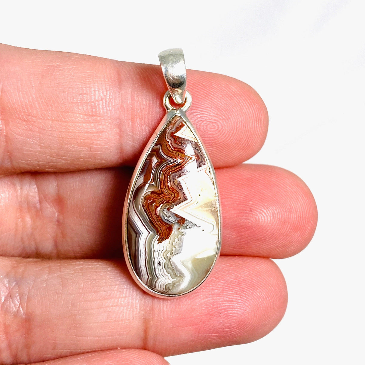 Crazy Lace Agate Teardrop Pendant PPGJ549 - Nature's Magick