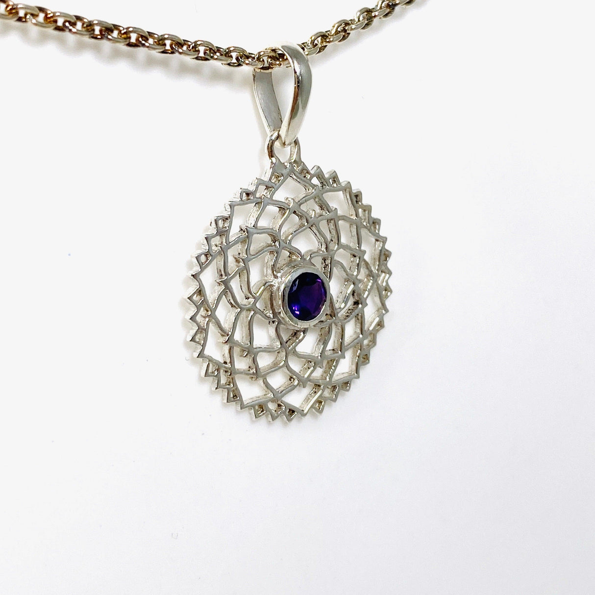 Crown Chakra Pendant with Amethyst SSP310 - Nature's Magick