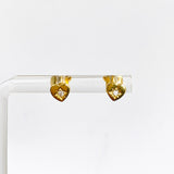 Cubic Zirconia Gold Plated Heart Stud Earrings SE1063-YG