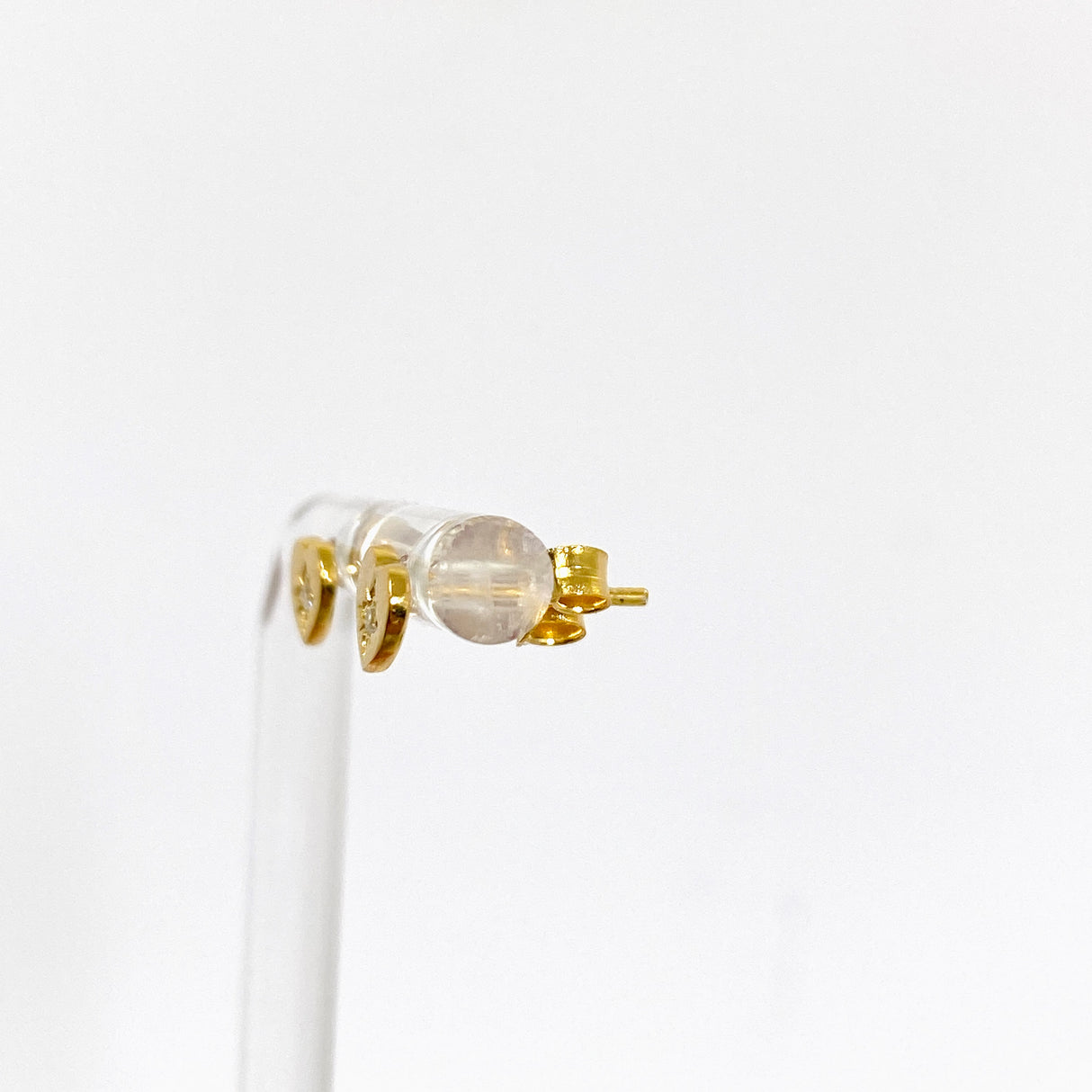 Cubic Zirconia Gold Plated Heart Stud Earrings SE1063-YG