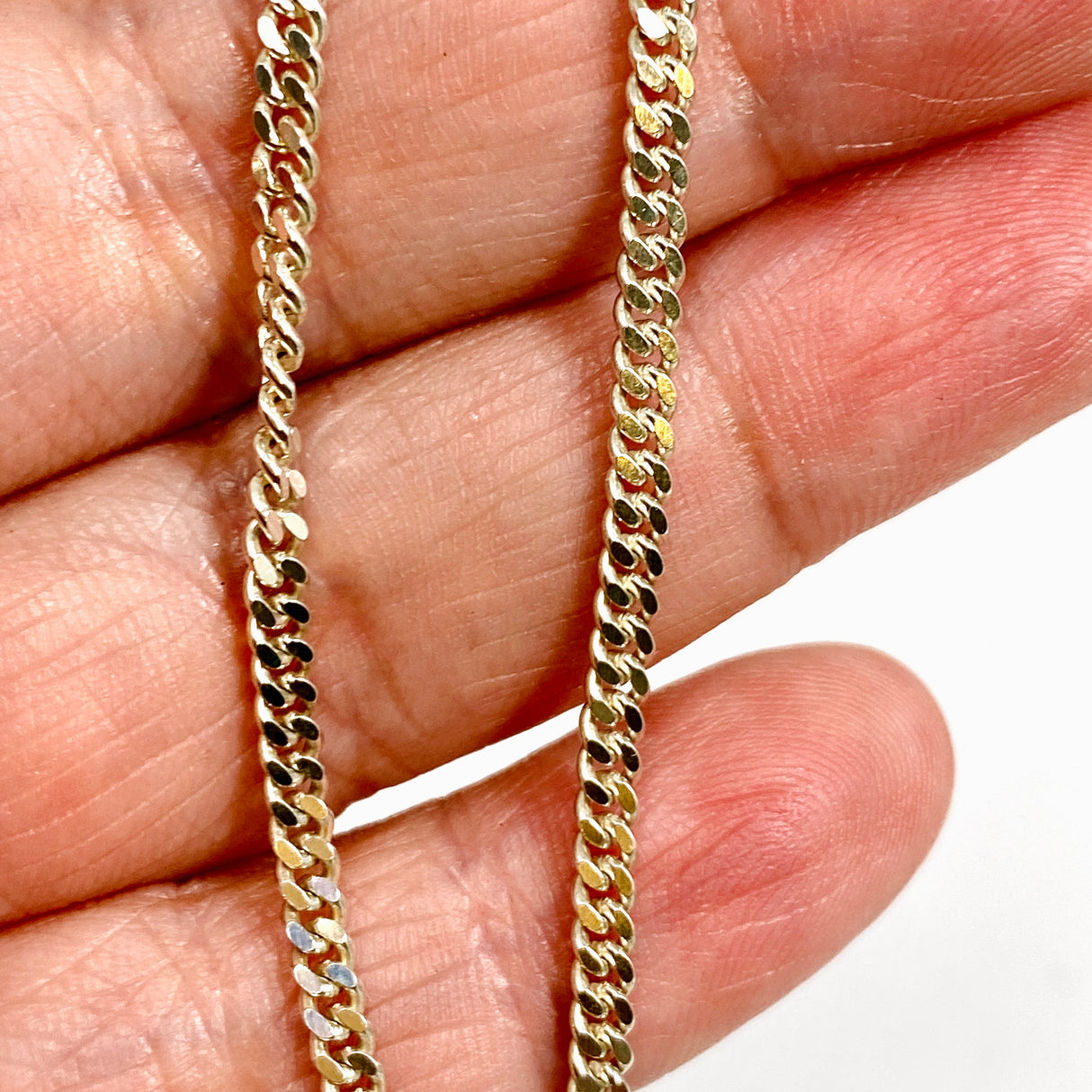 Curb Chain Sterling Silver Bracelet 3mm