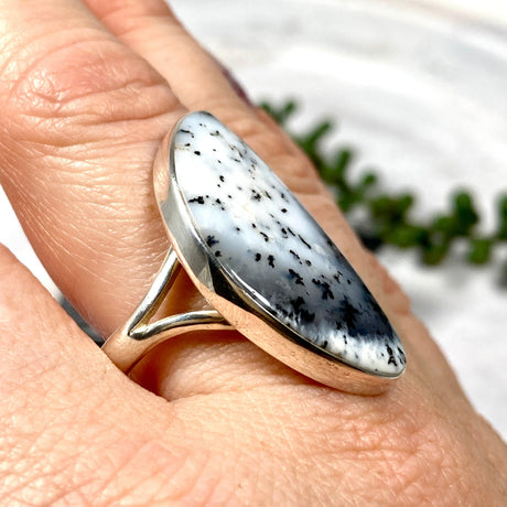 Dendritic Opal freeform ring s.11 KRGJ2303 - Nature's Magick