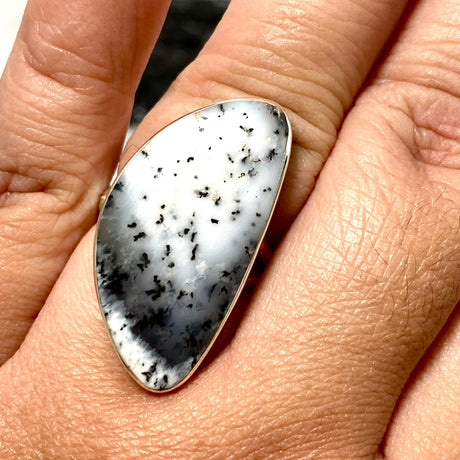 Dendritic Opal freeform ring s.11 KRGJ2303 - Nature's Magick