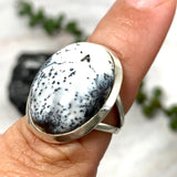 Dendritic Opal oval cabochon ring with split band s.6 KRGJ1715 - Nature's Magick