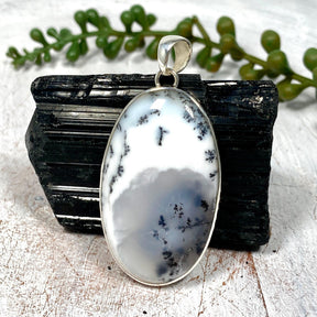 Dendritic Opal oval pendant KPGJ3556 - Nature's Magick
