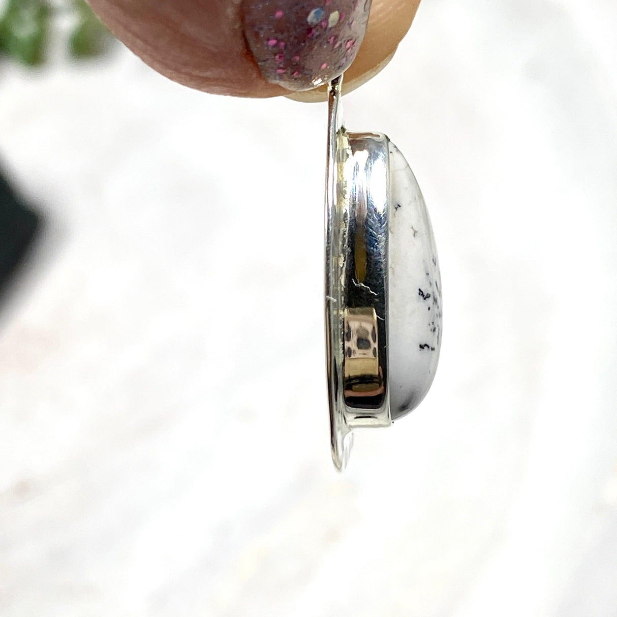 Dendritic Opal small teardrop pendant KPGJ3559 - Nature's Magick