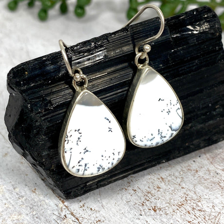 Dendritic Opal teardrop earrings KEGJ1017 - Nature's Magick