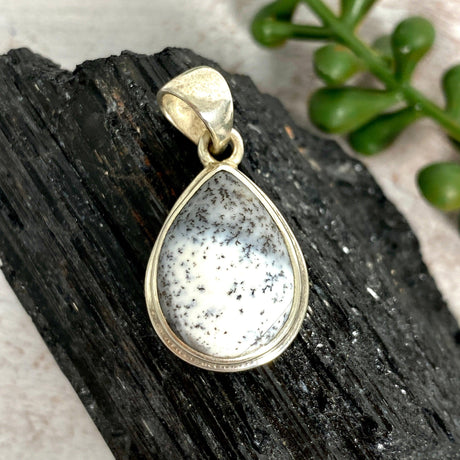 Dendritic Opal teardrop pendant KPGJ3013 - Nature's Magick