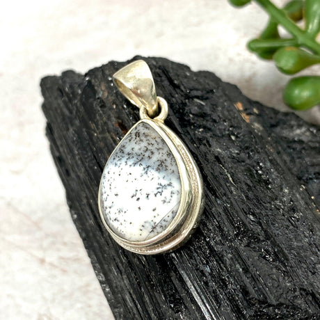 Dendritic Opal teardrop pendant KPGJ3013 - Nature's Magick