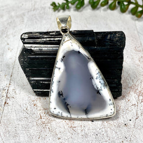 Dendritic Opal triangular pendant KPGJ3563 - Nature's Magick