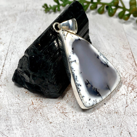 Dendritic Opal triangular pendant KPGJ3563 - Nature's Magick