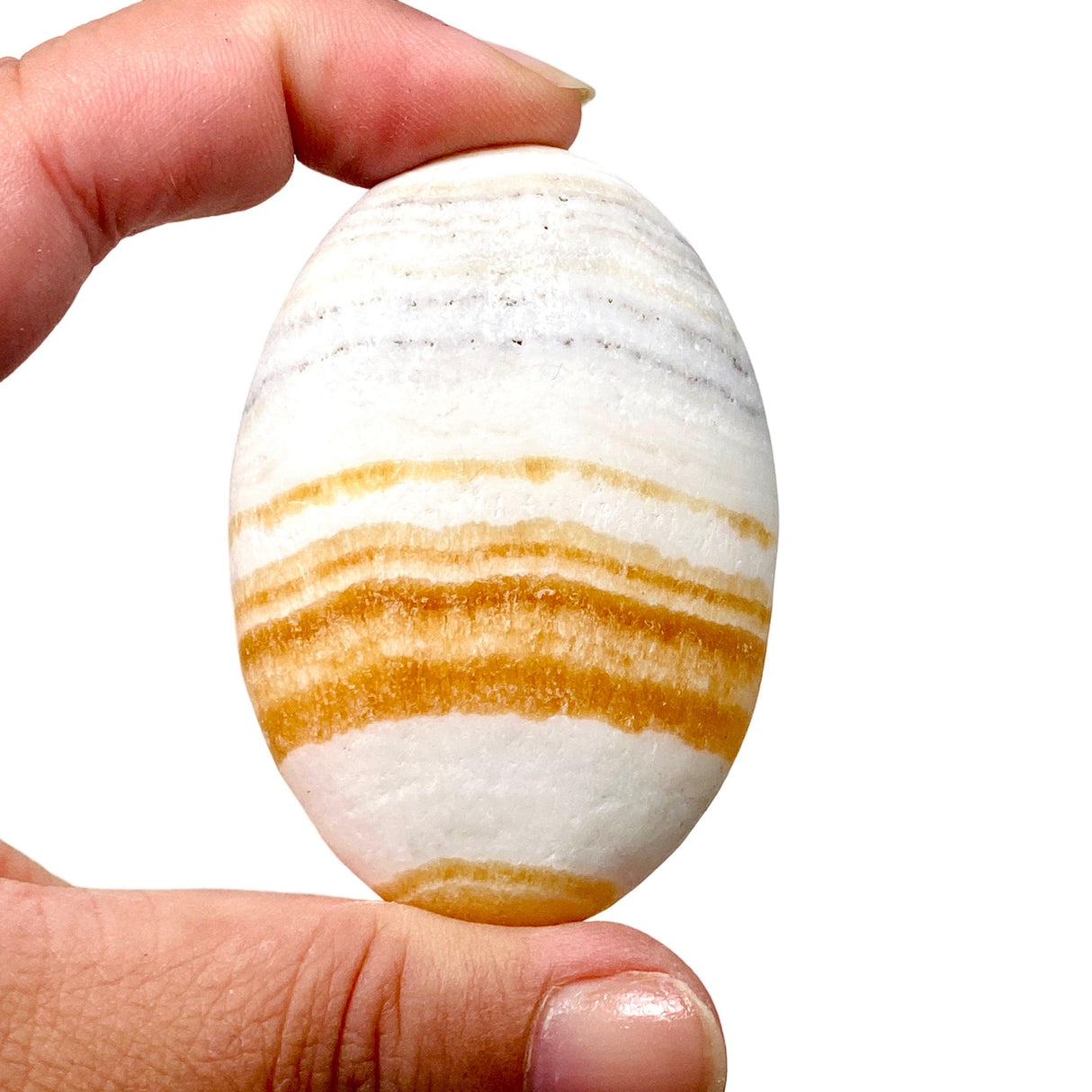 Dendritic Orange and White Calcite Palmstone DOCP - Nature's Magick