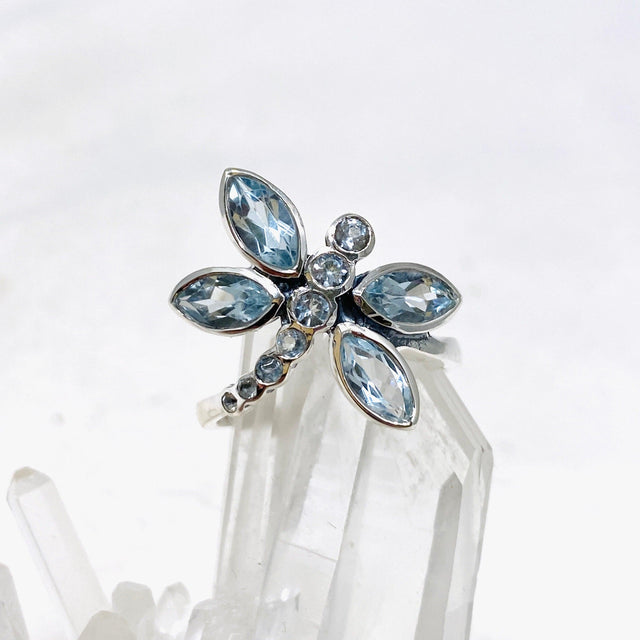 Dragonfly Ring with Faceted Aquamarine R3887 - Nature's Magick