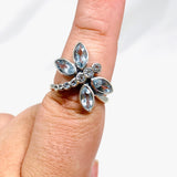 Dragonfly Ring with Faceted Aquamarine R3887 - Nature's Magick