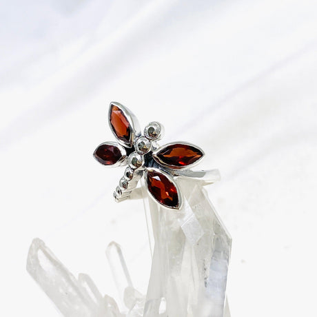 Dragonfly Ring with Faceted Garnet R3887 - Nature's Magick