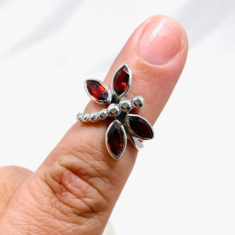 Dragonfly Ring with Faceted Garnet R3887 - Nature's Magick