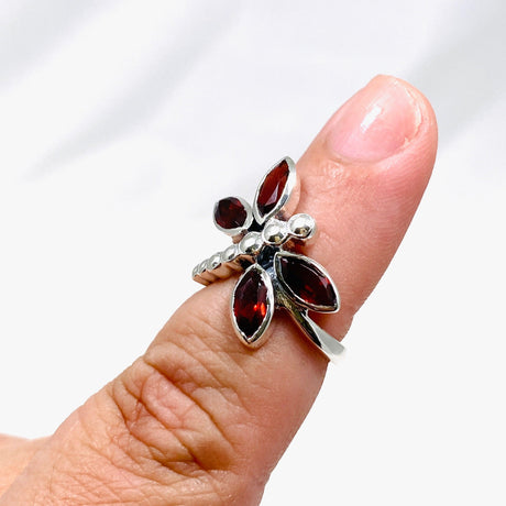 Dragonfly Ring with Faceted Garnet R3887 - Nature's Magick