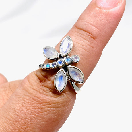 Dragonfly Ring with Faceted Moonstone R3887 - Nature's Magick