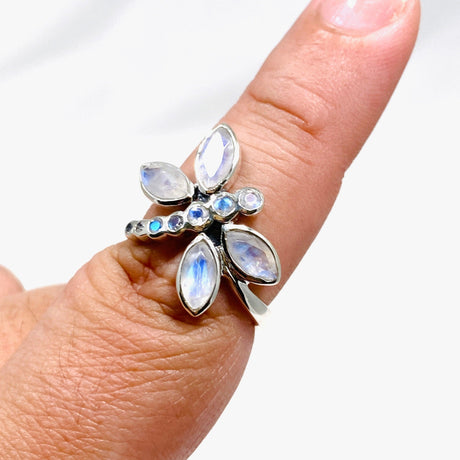 Dragonfly Ring with Faceted Moonstone R3887 - Nature's Magick