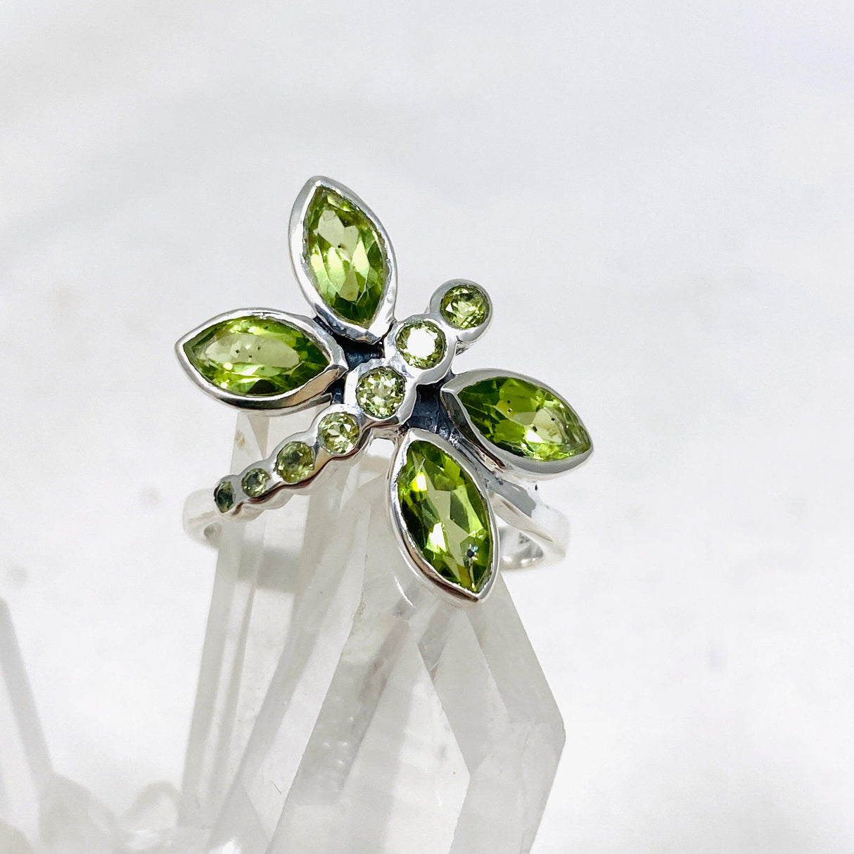 Dragonfly Ring with Faceted Peridot R3887 - Nature's Magick