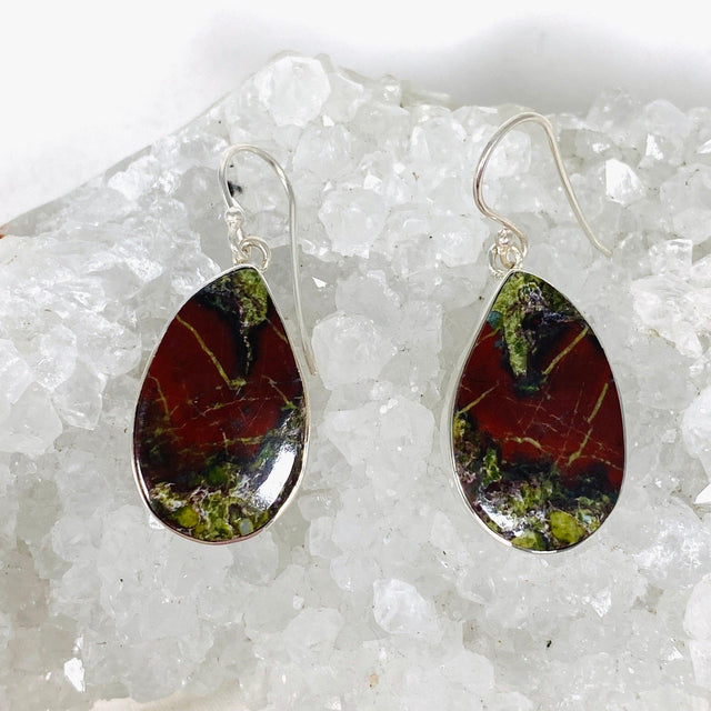 Dragons Blood Stone Teardrop Earrings KEGJ1433 - Nature's Magick