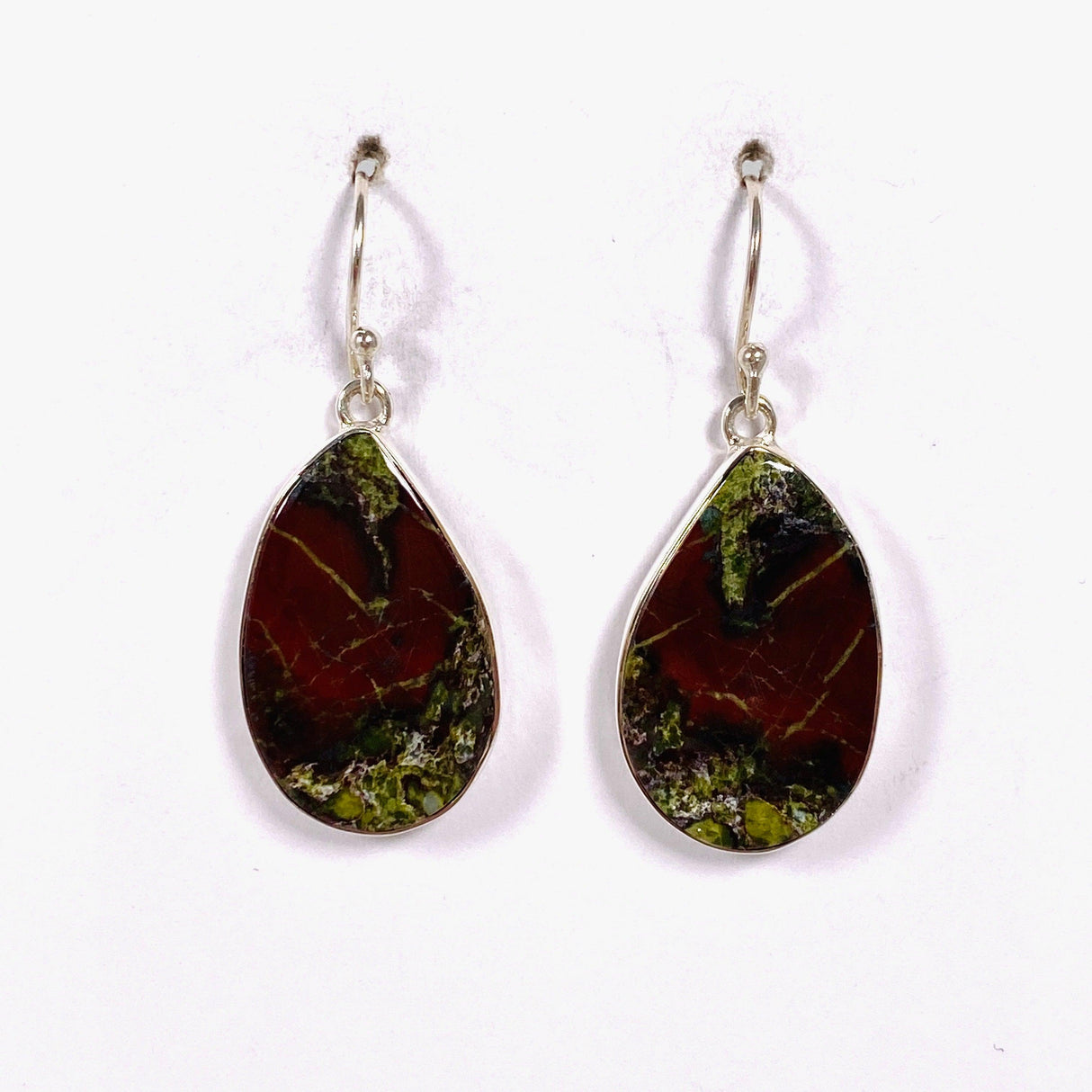 Dragons Blood Stone Teardrop Earrings KEGJ1433 - Nature's Magick