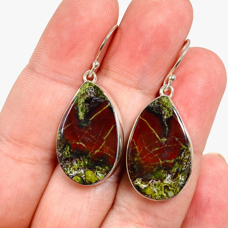 Dragons Blood Stone Teardrop Earrings KEGJ1433 - Nature's Magick