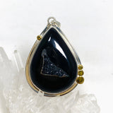 Druzy Agate Teardrop Pendant with Brass Accents KPGJ4359 - Nature's Magick