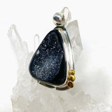 Druzy Agate Triangular Pendant with Brass Accents KPGJ4360 - Nature's Magick