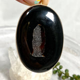 Druzy Black Agate oval pendant KPGJ3175 - Nature's Magick